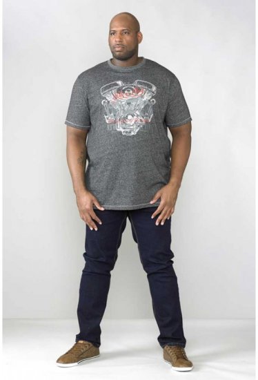 D555 Bradley T-shirt Charcoal - Magliette - Magliette Uomo Taglie Forti