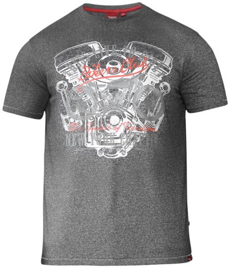 D555 Bradley T-shirt Charcoal - Magliette - Magliette Uomo Taglie Forti