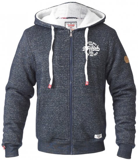 D555 Hulk Fur Lined Zipper Hood Navy - Felpe & felpe con cappuccio - Felpe & Felpe con Cappuccio Uomo Taglie Forti