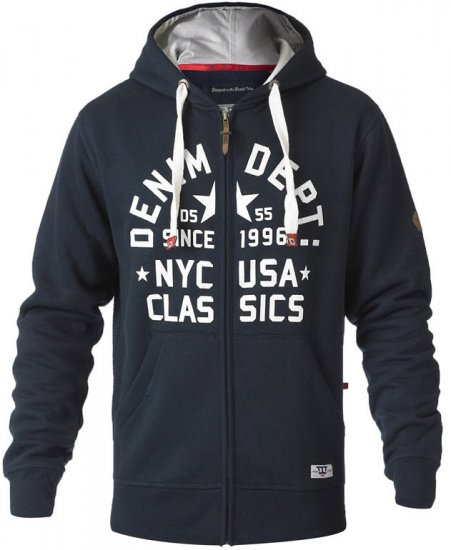 D555 Upton Hoodie Navy - Felpe & felpe con cappuccio - Felpe & Felpe con Cappuccio Uomo Taglie Forti