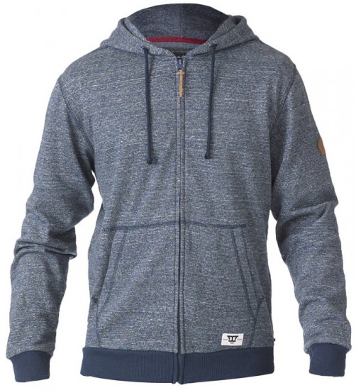 D555 Romney Full Zipper Hoodie Navy - Felpe & felpe con cappuccio - Felpe & Felpe con Cappuccio Uomo Taglie Forti