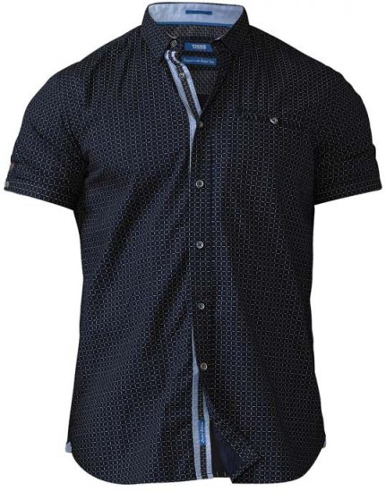D555 Republic Short Sleeve Shirt Navy - Camicie - Camicie Taglie Forti Uomo
