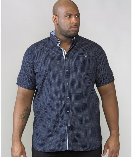 D555 Republic Short Sleeve Shirt Navy - Camicie - Camicie Taglie Forti Uomo
