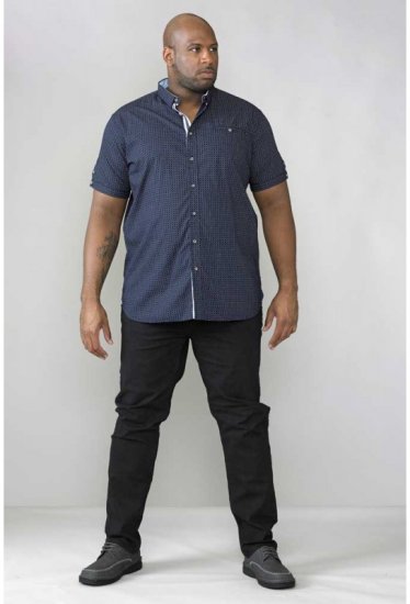 D555 Republic Short Sleeve Shirt Navy - Camicie - Camicie Taglie Forti Uomo