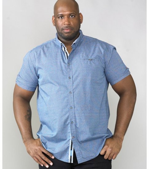 D555 Limburg Short Sleeve Shirt Blue - Camicie - Camicie Taglie Forti Uomo