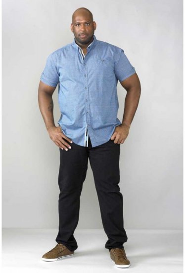 D555 Limburg Short Sleeve Shirt Blue - Camicie - Camicie Taglie Forti Uomo