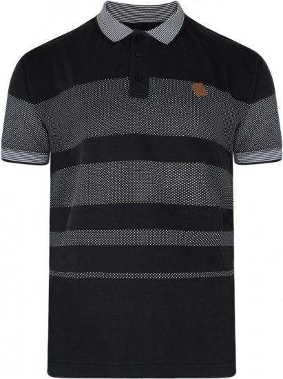 Kam Jeans 5222 Stripe and Dot Polo Black - Polo - Polo Uomo Taglie Forti