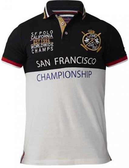 D555 Ernest Polo Black & White - Polo - Polo Uomo Taglie Forti