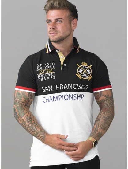 D555 Ernest Polo Black & White - Polo - Polo Uomo Taglie Forti