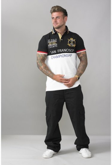 D555 Ernest Polo Black & White - Polo - Polo Uomo Taglie Forti