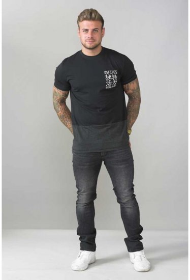 D555 Emerson T-shirt Black & Charcoal - Magliette - Magliette Uomo Taglie Forti