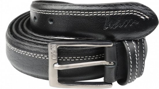 Kam Jeans 916 Leather Belt Black, 4cm - Cinture - Cintura Uomo Taglie Forti
