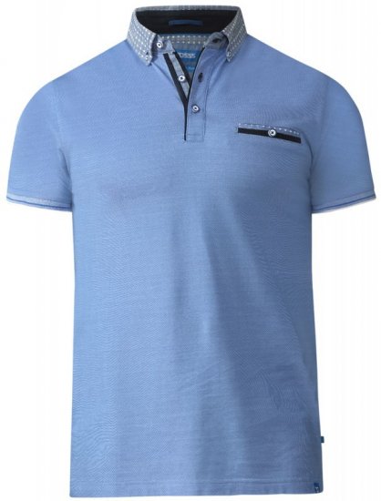 D555 Journey Fine Melange Polo Blue - Polo - Polo Uomo Taglie Forti