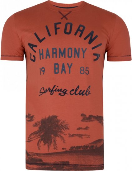 Kam Jeans 5207 Harmony Bay T-shirt Red - Magliette - Magliette Uomo Taglie Forti