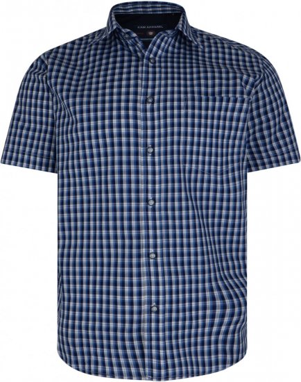 Kam Jeans 6145 Short Sleeve Shirt Navy - Camicie - Camicie Taglie Forti Uomo