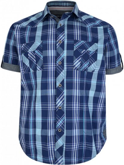 Kam Jeans 6148 Short Sleeve Shirt Navy - Camicie - Camicie Taglie Forti Uomo