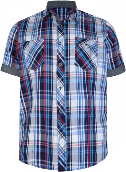 Kam Jeans 6149 Short Sleeve Shirt Blue - Camicie - Camicie Taglie Forti Uomo