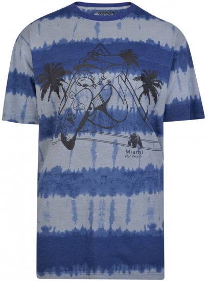 Kam Jeans 5206 Venice Beach T-shirt Blue - Magliette - Magliette Uomo Taglie Forti