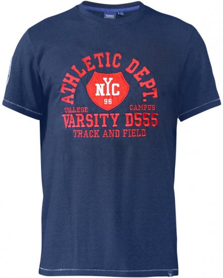 D555 Cyril T-shirt Navy - Magliette - Magliette Uomo Taglie Forti