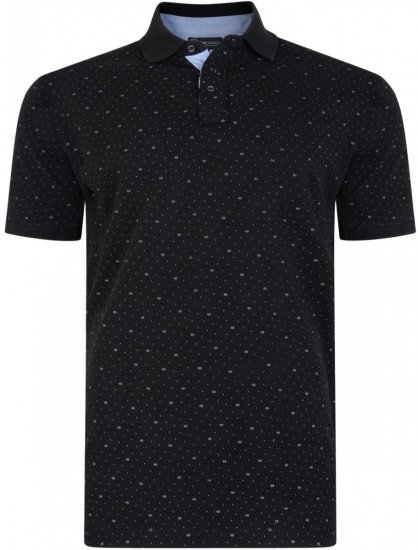 Kam Jeans 5223 Printed Dobby Polo Black - Polo - Polo Uomo Taglie Forti
