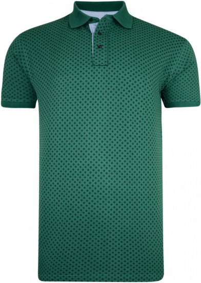 Kam Jeans 5224 Diamond Print Polo Pine - Polo - Polo Uomo Taglie Forti