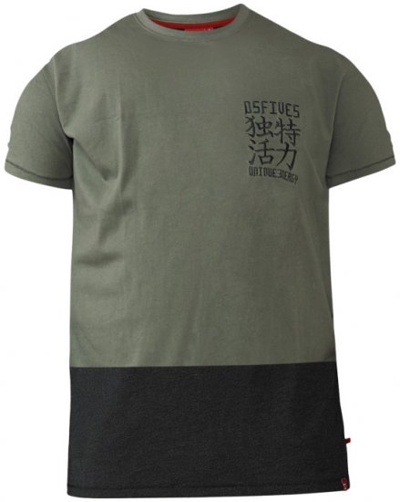 D555 Emerson T-shirt Khaki & Black - Magliette - Magliette Uomo Taglie Forti