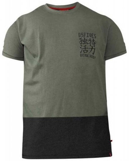 D555 Emerson T-shirt Khaki & Black - Magliette - Magliette Uomo Taglie Forti