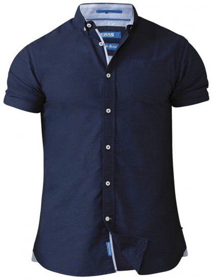 D555 Norman Short Sleeve Oxford Shirt Navy - Camicie - Camicie Taglie Forti Uomo