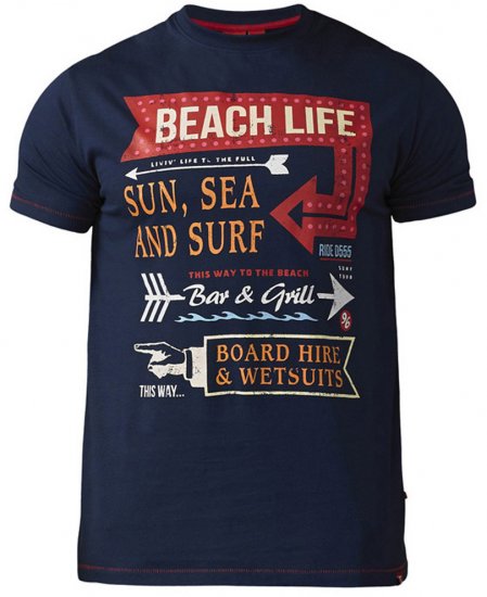 D555 Kennedy T-shirt Navy - Magliette - Magliette Uomo Taglie Forti