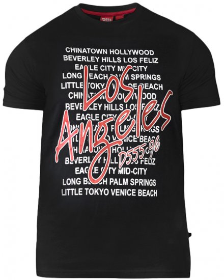 D555 Alfonzo T-shirt Black - Magliette - Magliette Uomo Taglie Forti