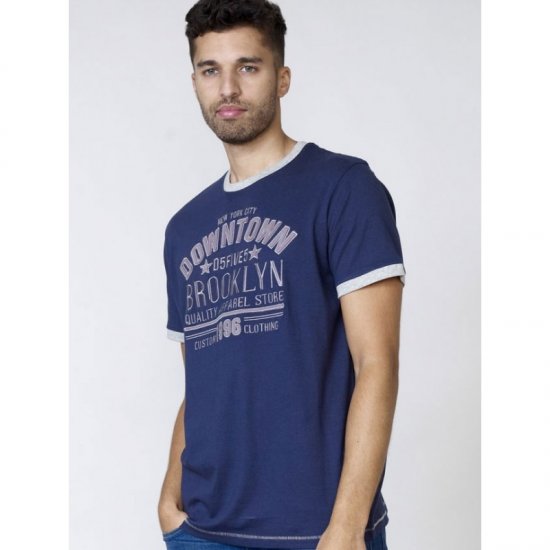 D555 Hatter T-shirt Navy - Magliette - Magliette Uomo Taglie Forti