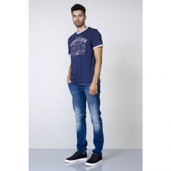 D555 Hatter T-shirt Navy - Magliette - Magliette Uomo Taglie Forti