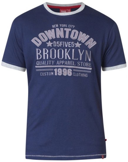 D555 Hatter T-shirt Navy - Magliette - Magliette Uomo Taglie Forti