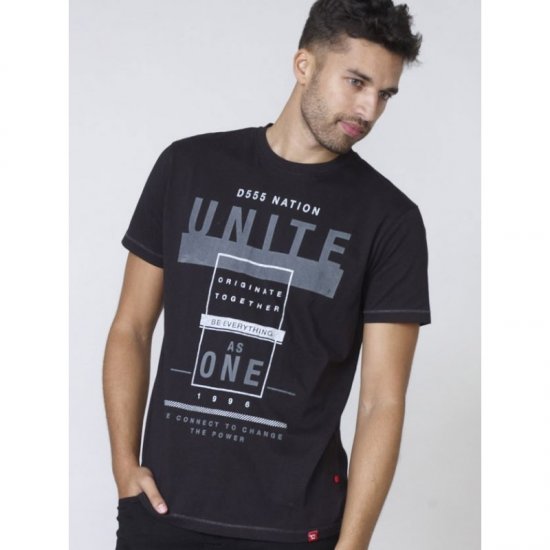 D555 Phillip T-shirt Black - Magliette - Magliette Uomo Taglie Forti