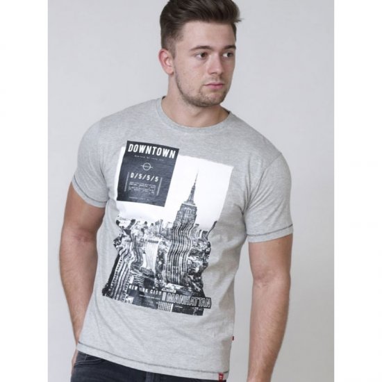 D555 Clive T-shirt Grey - Magliette - Magliette Uomo Taglie Forti