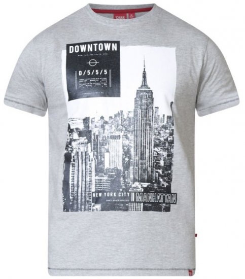 D555 Clive T-shirt Grey - Magliette - Magliette Uomo Taglie Forti