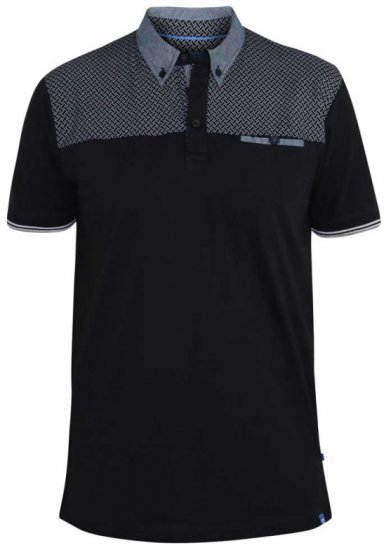 D555 Brent Polo Black - Polo - Polo Uomo Taglie Forti
