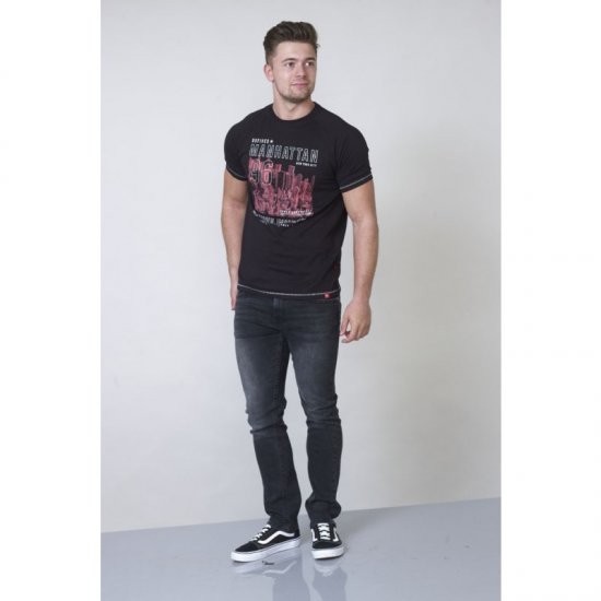 D555 Perry T-shirt Black - Magliette - Magliette Uomo Taglie Forti