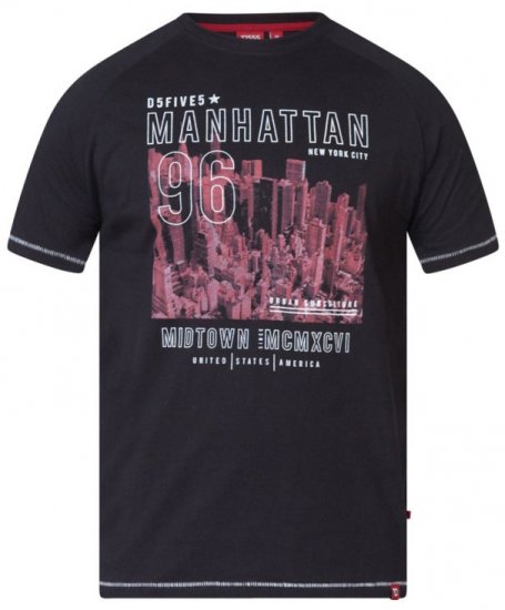 D555 Perry T-shirt Black - Magliette - Magliette Uomo Taglie Forti
