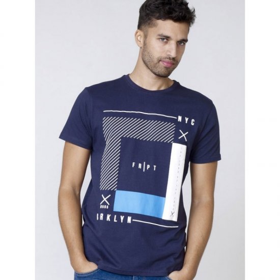 D555 Kenton T-shirt Navy - Magliette - Magliette Uomo Taglie Forti