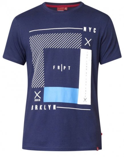 D555 Kenton T-shirt Navy - Magliette - Magliette Uomo Taglie Forti