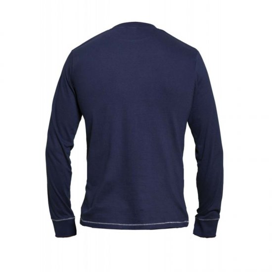 D555 Austin Long Sleeve T-shirt Navy - Magliette - Magliette Uomo Taglie Forti