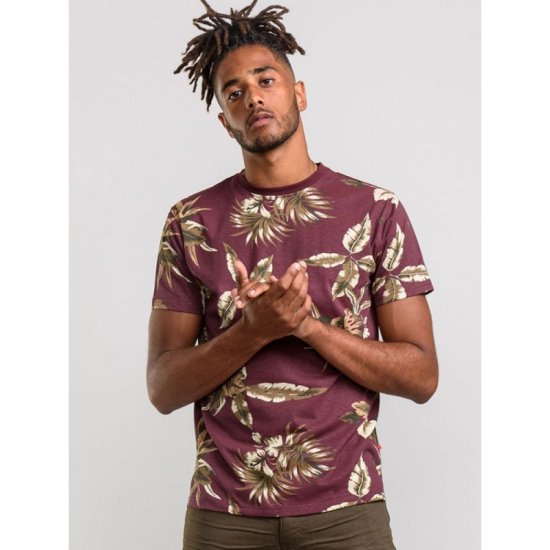 D555 Baxter T-shirt Wine-red - Magliette - Magliette Uomo Taglie Forti