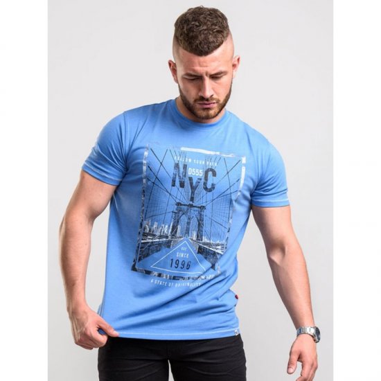 D555 Monty T-shirt Blue - Magliette - Magliette Uomo Taglie Forti