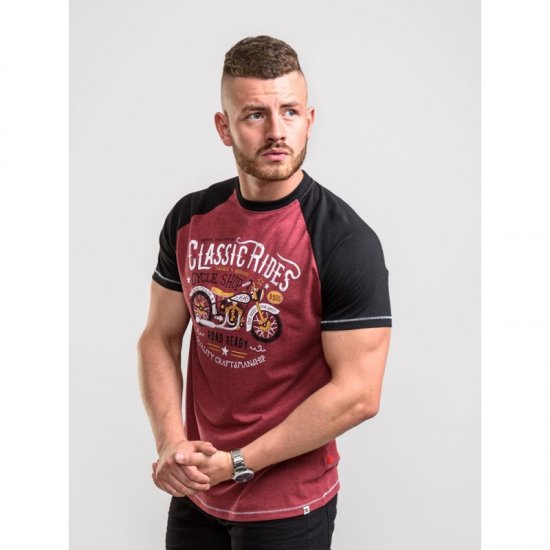 D555 Evans T-shirt Burgundy - Magliette - Magliette Uomo Taglie Forti