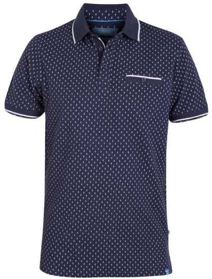 D555 Rogers Printed Polo Navy - Polo - Polo Uomo Taglie Forti