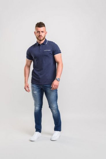 D555 Rogers Printed Polo Navy - Polo - Polo Uomo Taglie Forti