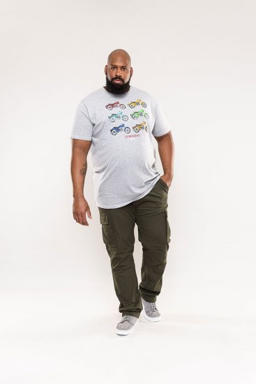 D555 Bathurst Custom Classics Motorbike Printed T-Shirt Grey - Magliette - Magliette Uomo Taglie Forti