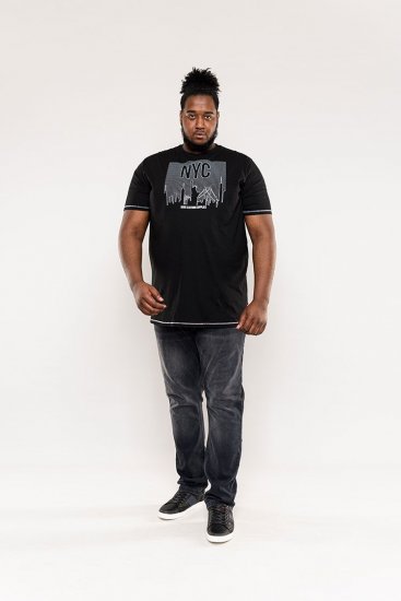 D555 Willoughby NYC Dot Printed T-Shirt Black - Magliette - Magliette Uomo Taglie Forti