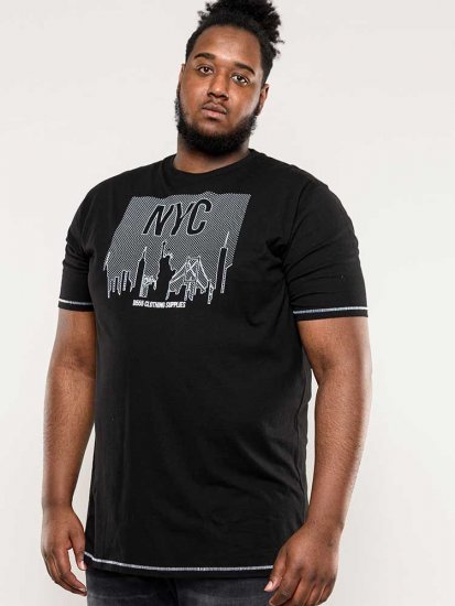 D555 Willoughby NYC Dot Printed T-Shirt Black - Magliette - Magliette Uomo Taglie Forti